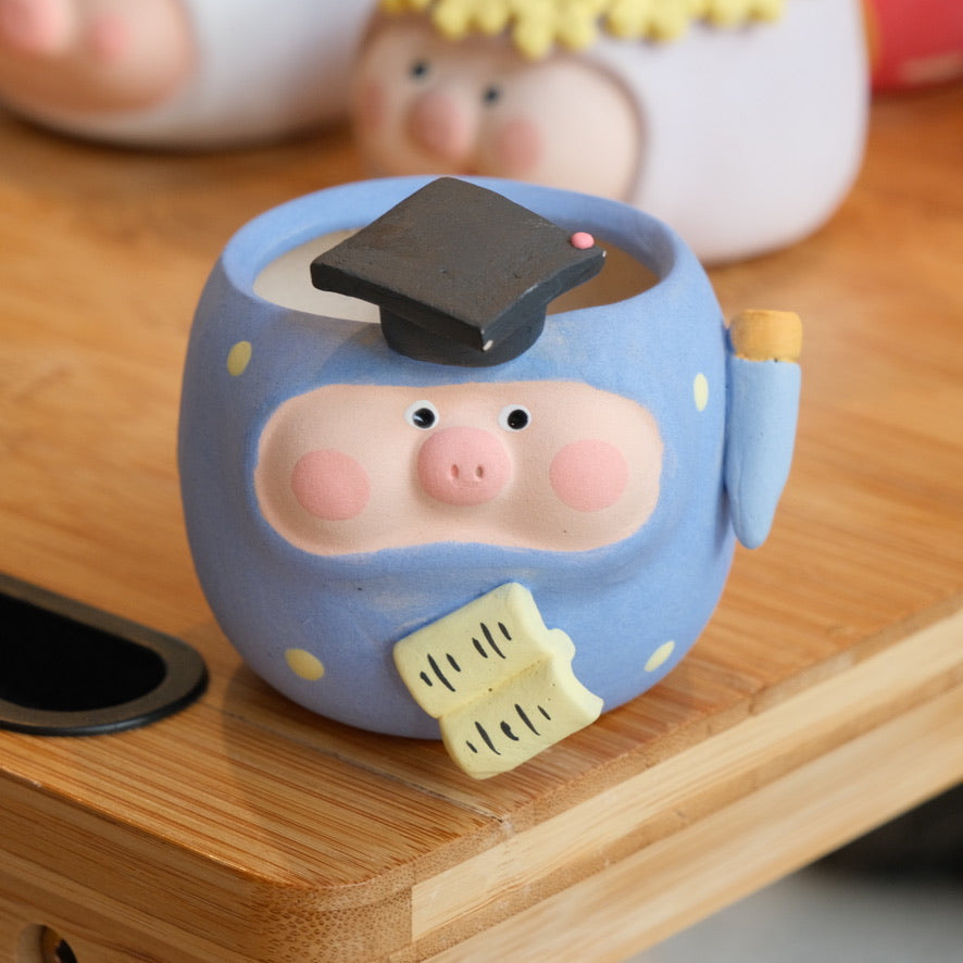 PhD Piggy Small Handmade Pot