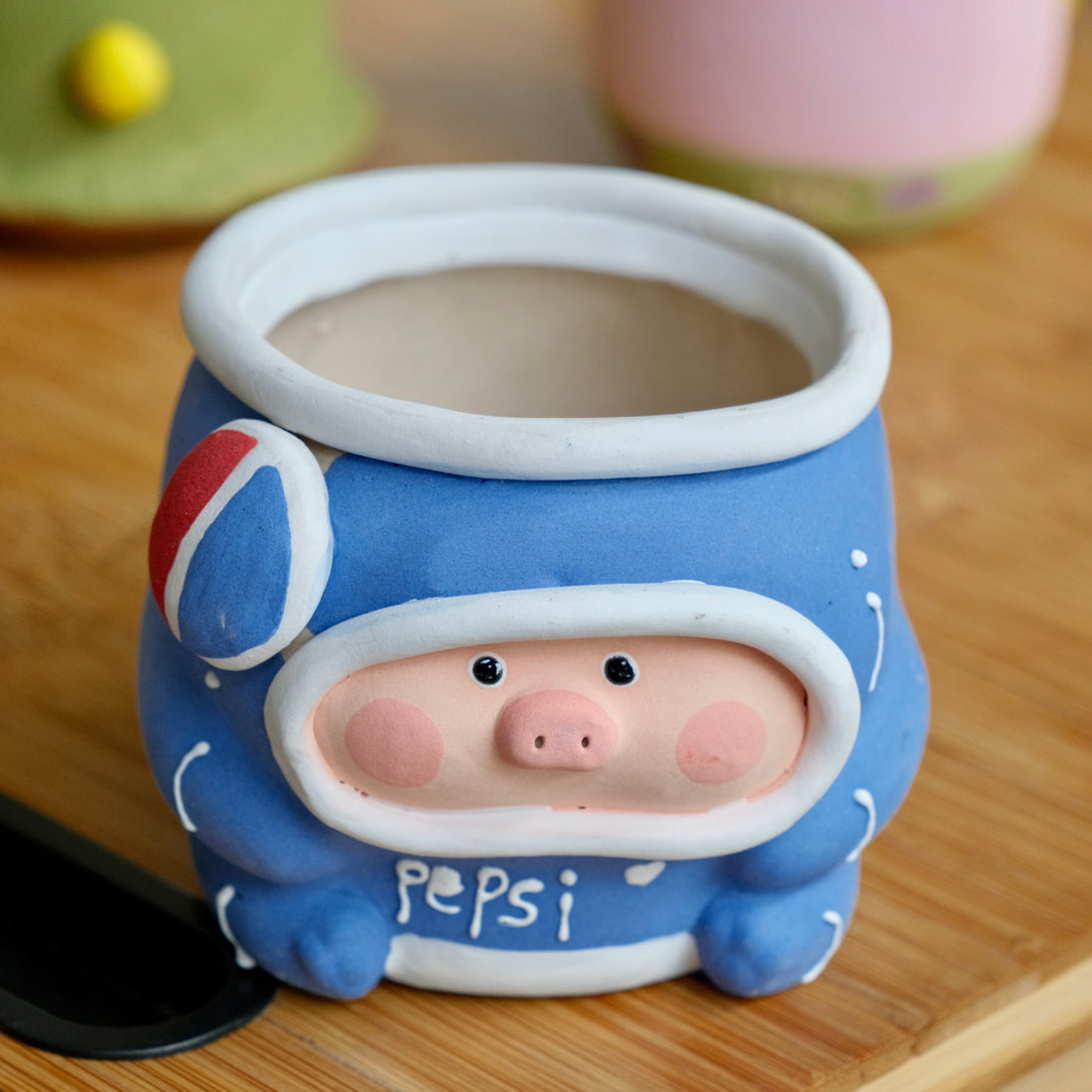 Pepsi Piggy Medium Sized Handmade Pot