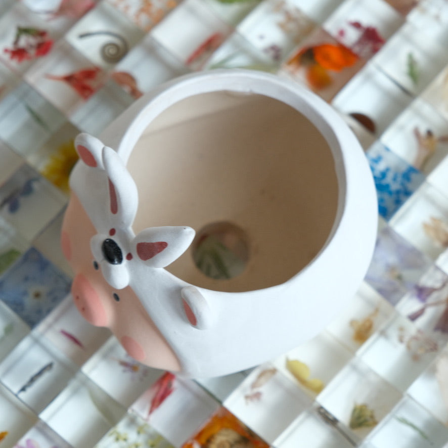 Bunny Piggy Small Handmade Pot