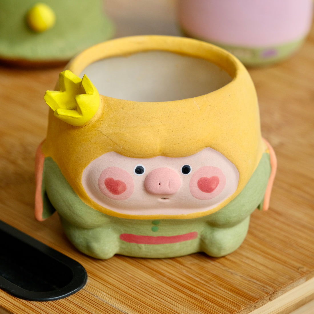 Little Prince Piggy Medium Sized Handmade Pot