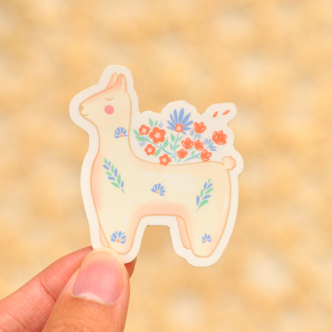 Llama Sticker - Clear Vinyl, Waterproof Succulent Sticker