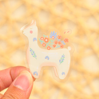 Llama Sticker - Clear Vinyl, Waterproof Succulent Sticker